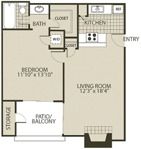 One Bedroom / One Bath - 600 Sq.Ft.*